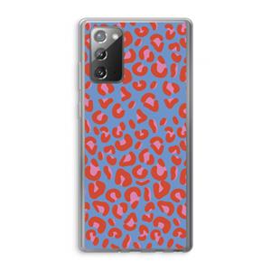 CaseCompany Leopard blue: Samsung Galaxy Note 20 / Note 20 5G Transparant Hoesje