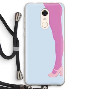 CaseCompany Pink panty: Xiaomi Redmi 5 Transparant Hoesje met koord