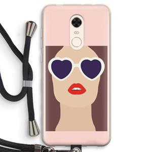 CaseCompany Red lips: Xiaomi Redmi 5 Transparant Hoesje met koord