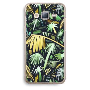 CaseCompany Tropical Palms Dark: Samsung Galaxy J3 (2016) Transparant Hoesje