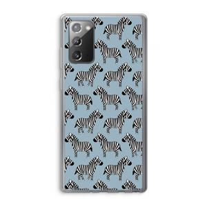 CaseCompany Zebra: Samsung Galaxy Note 20 / Note 20 5G Transparant Hoesje