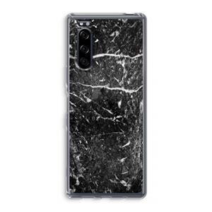 CaseCompany Zwart marmer: Sony Xperia 5 Transparant Hoesje