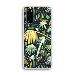 CaseCompany Tropical Palms Dark: Samsung Galaxy S20 Transparant Hoesje