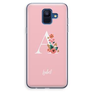 CaseCompany Pink Bouquet: Samsung Galaxy A6 (2018) Transparant Hoesje