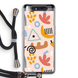 CaseCompany Abstract: Samsung Galaxy A80 Transparant Hoesje met koord