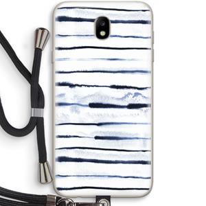CaseCompany Ink Stripes: Samsung Galaxy J7 (2017) Transparant Hoesje met koord