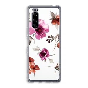 CaseCompany Geschilderde bloemen: Sony Xperia 5 Transparant Hoesje
