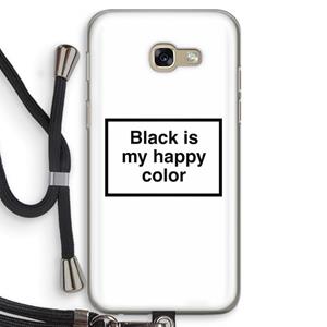 CaseCompany Black is my happy color: Samsung Galaxy A5 (2017) Transparant Hoesje met koord
