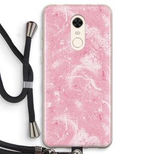 CaseCompany Abstract Painting Pink: Xiaomi Redmi 5 Transparant Hoesje met koord