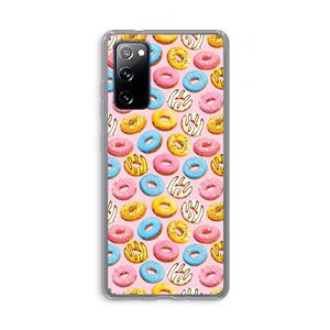 CaseCompany Pink donuts: Samsung Galaxy S20 FE / S20 FE 5G Transparant Hoesje