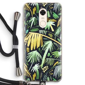 CaseCompany Tropical Palms Dark: Xiaomi Redmi 5 Transparant Hoesje met koord