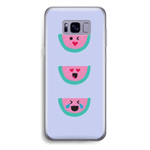 CaseCompany Smiley watermeloen: Samsung Galaxy S8 Plus Transparant Hoesje