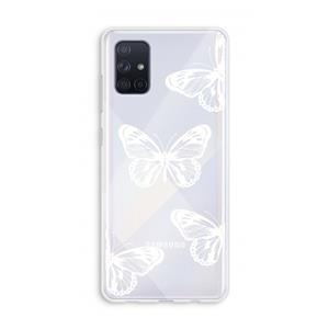 CaseCompany White butterfly: Galaxy A71 Transparant Hoesje