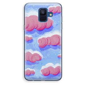 CaseCompany Roze wolken met vogels: Samsung Galaxy A6 (2018) Transparant Hoesje