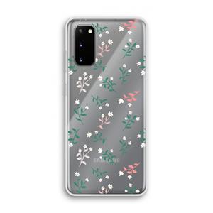 CaseCompany Small white flowers: Samsung Galaxy S20 Transparant Hoesje