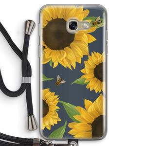CaseCompany Sunflower and bees: Samsung Galaxy A5 (2017) Transparant Hoesje met koord