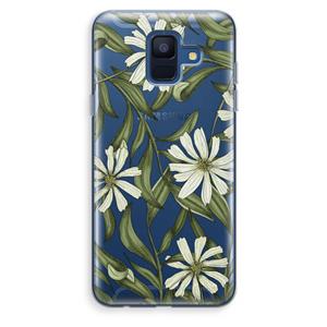 CaseCompany Wit bloemenpatroon: Samsung Galaxy A6 (2018) Transparant Hoesje