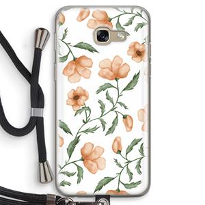 CaseCompany Peachy flowers: Samsung Galaxy A5 (2017) Transparant Hoesje met koord