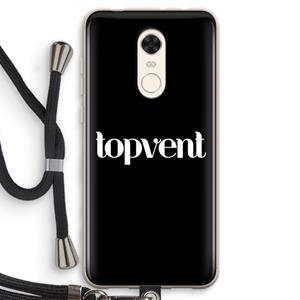 CaseCompany Topvent Zwart: Xiaomi Redmi 5 Transparant Hoesje met koord