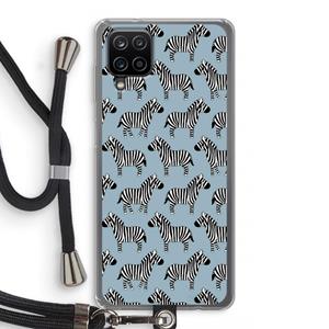 CaseCompany Zebra: Samsung Galaxy A12 Transparant Hoesje met koord
