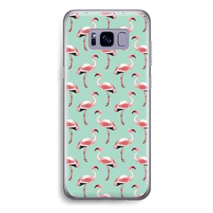 CaseCompany Flamingoprint groen: Samsung Galaxy S8 Plus Transparant Hoesje