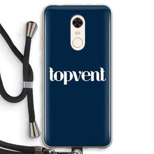 CaseCompany Topvent Navy: Xiaomi Redmi 5 Transparant Hoesje met koord