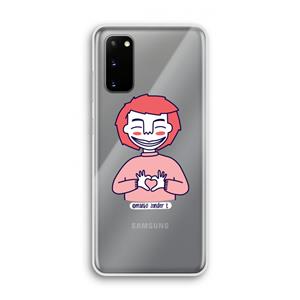 CaseCompany Hartje: Samsung Galaxy S20 Transparant Hoesje