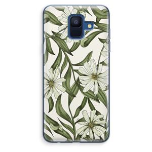 CaseCompany Wit bloemenpatroon: Samsung Galaxy A6 (2018) Transparant Hoesje