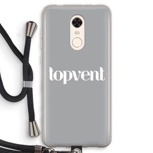 CaseCompany Topvent Grijs Wit: Xiaomi Redmi 5 Transparant Hoesje met koord