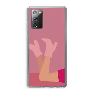 CaseCompany Pink boots: Samsung Galaxy Note 20 / Note 20 5G Transparant Hoesje