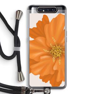 CaseCompany Orange Ellila flower: Samsung Galaxy A80 Transparant Hoesje met koord