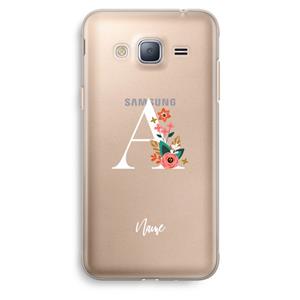 CaseCompany Pink Bouquet: Samsung Galaxy J3 (2016) Transparant Hoesje