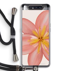 CaseCompany Pink Ellila Flower: Samsung Galaxy A80 Transparant Hoesje met koord