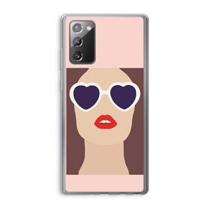 CaseCompany Red lips: Samsung Galaxy Note 20 / Note 20 5G Transparant Hoesje