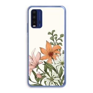 CaseCompany Floral bouquet: Xiaomi Redmi 9T Transparant Hoesje