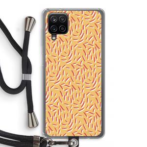 CaseCompany Camouflage: Samsung Galaxy A12 Transparant Hoesje met koord