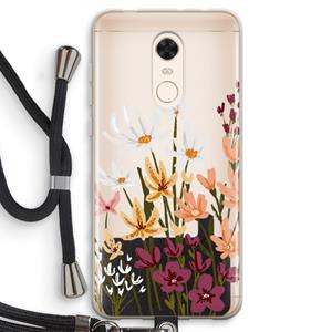 CaseCompany Painted wildflowers: Xiaomi Redmi 5 Transparant Hoesje met koord