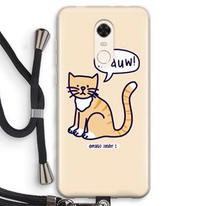 CaseCompany Miauw: Xiaomi Redmi 5 Transparant Hoesje met koord