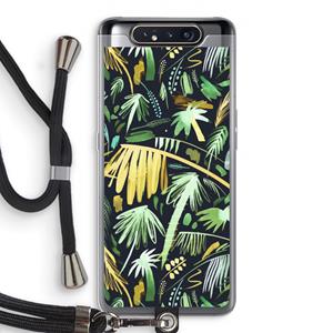 CaseCompany Tropical Palms Dark: Samsung Galaxy A80 Transparant Hoesje met koord