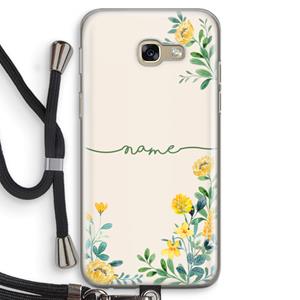 CaseCompany Gele bloemen: Samsung Galaxy A5 (2017) Transparant Hoesje met koord