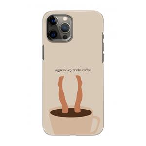 CaseCompany Aggressively drinks coffee: Volledig geprint iPhone 12 Hoesje