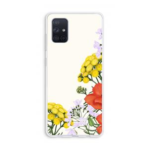 CaseCompany Wilde bloemen: Galaxy A71 Transparant Hoesje