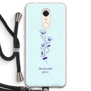 CaseCompany Bloom with grace: Xiaomi Redmi 5 Transparant Hoesje met koord