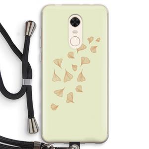 CaseCompany Falling Leaves: Xiaomi Redmi 5 Transparant Hoesje met koord