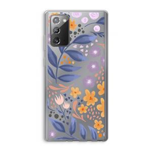 CaseCompany Flowers with blue leaves: Samsung Galaxy Note 20 / Note 20 5G Transparant Hoesje