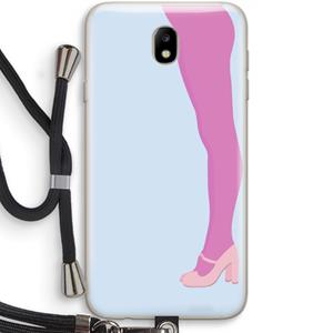 CaseCompany Pink panty: Samsung Galaxy J7 (2017) Transparant Hoesje met koord