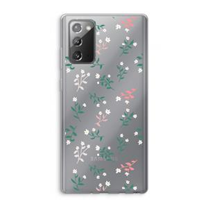 CaseCompany Small white flowers: Samsung Galaxy Note 20 / Note 20 5G Transparant Hoesje