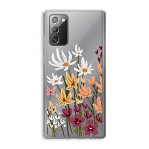 CaseCompany Painted wildflowers: Samsung Galaxy Note 20 / Note 20 5G Transparant Hoesje
