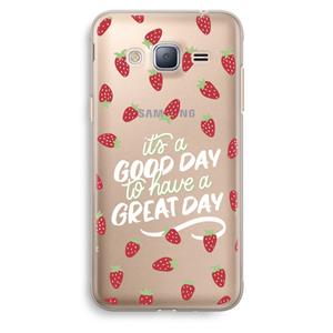CaseCompany Don't forget to have a great day: Samsung Galaxy J3 (2016) Transparant Hoesje
