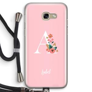 CaseCompany Pink Bouquet: Samsung Galaxy A5 (2017) Transparant Hoesje met koord